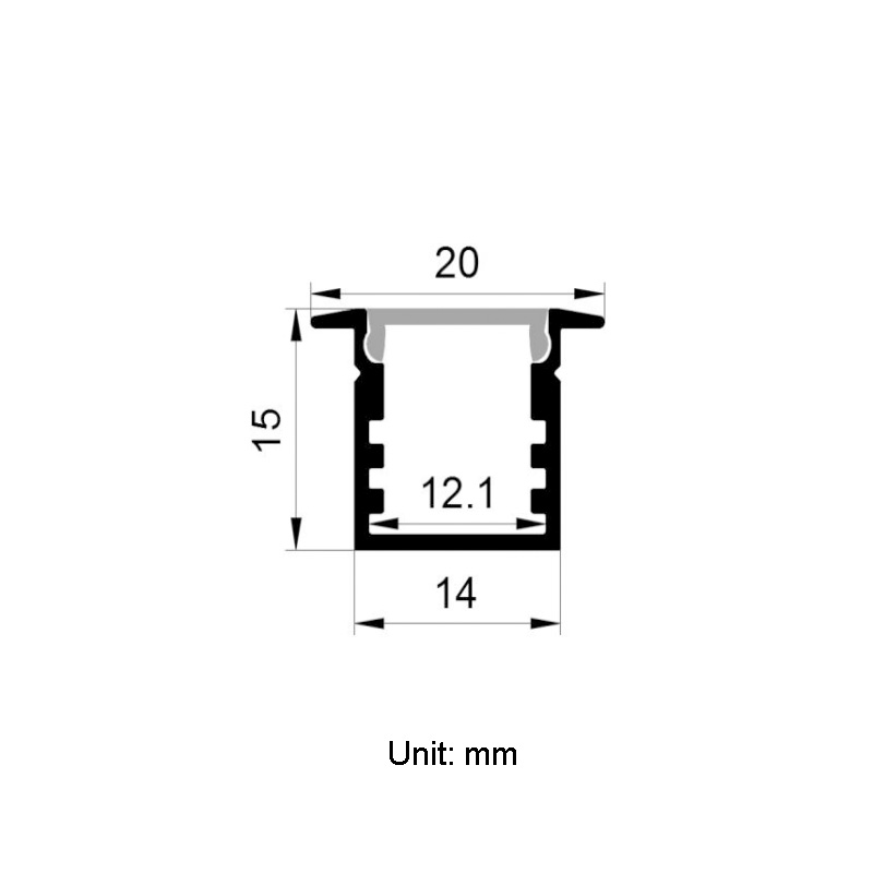 Mini Recessed LED Aluminum Square Channel For 12mm LED Light Strip Mini Recessed LED Aluminum Square Channel For 12mm LED Light Strip